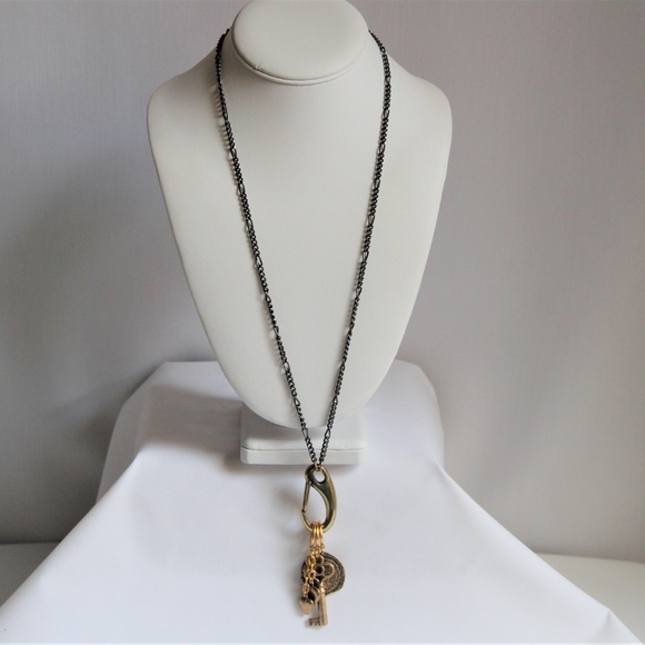 Tat 2 Gunmetal Figaro Chain Necklace - Picture 1 of 8